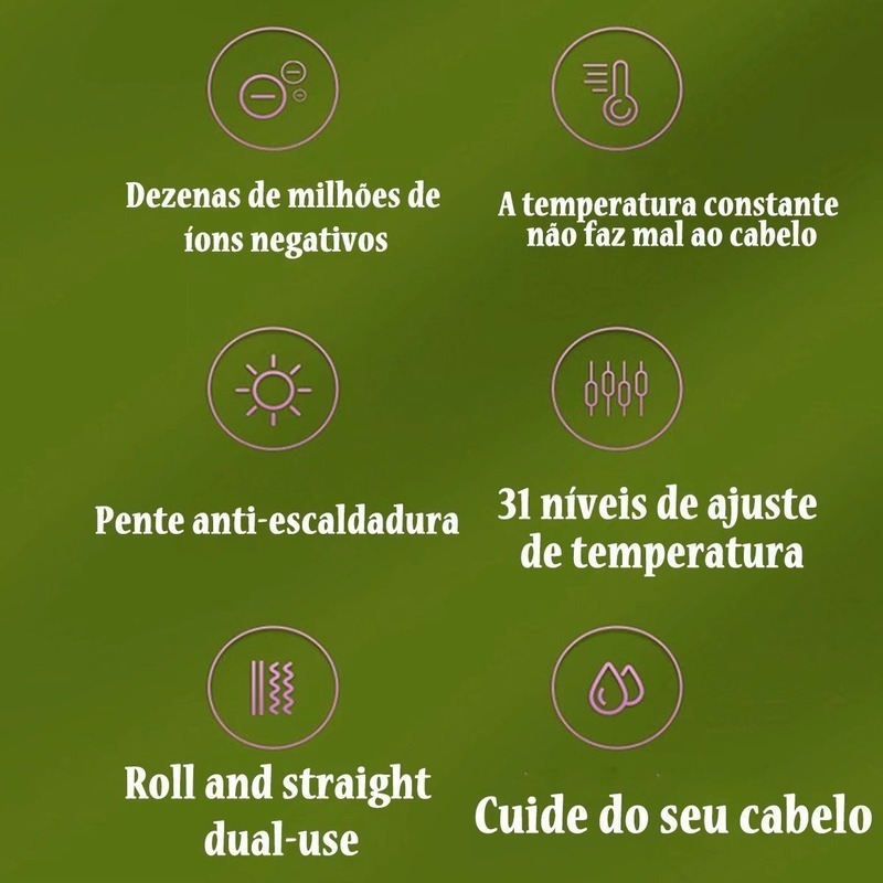 Escova De Alisamento De Cabelo Anion 2 Em 1 Basiqe Sleek Gol - Imagem 3