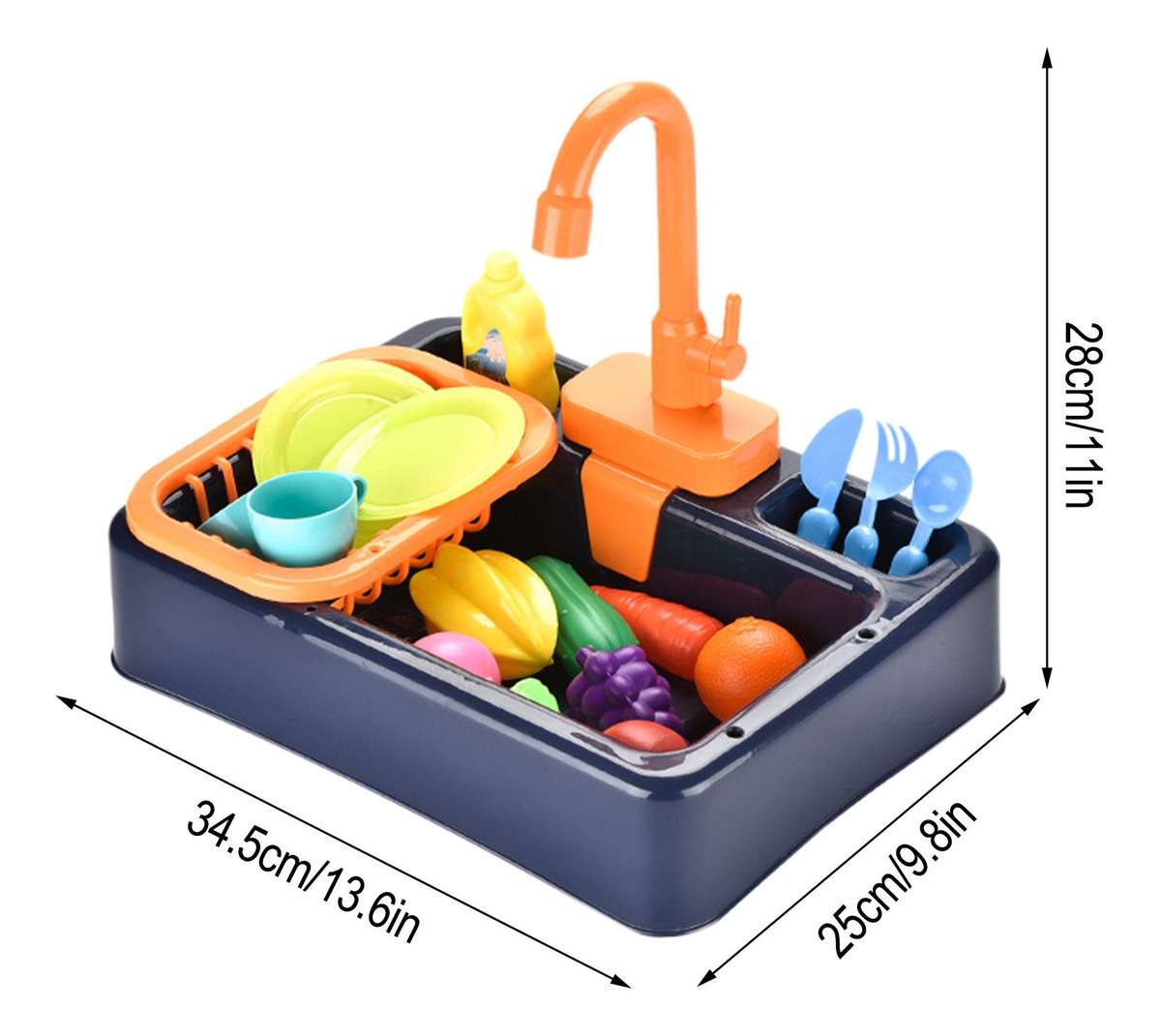 I 19 Peças De Brinquedos De Pia De Cozinha Com Água Corrente - Imagem 3