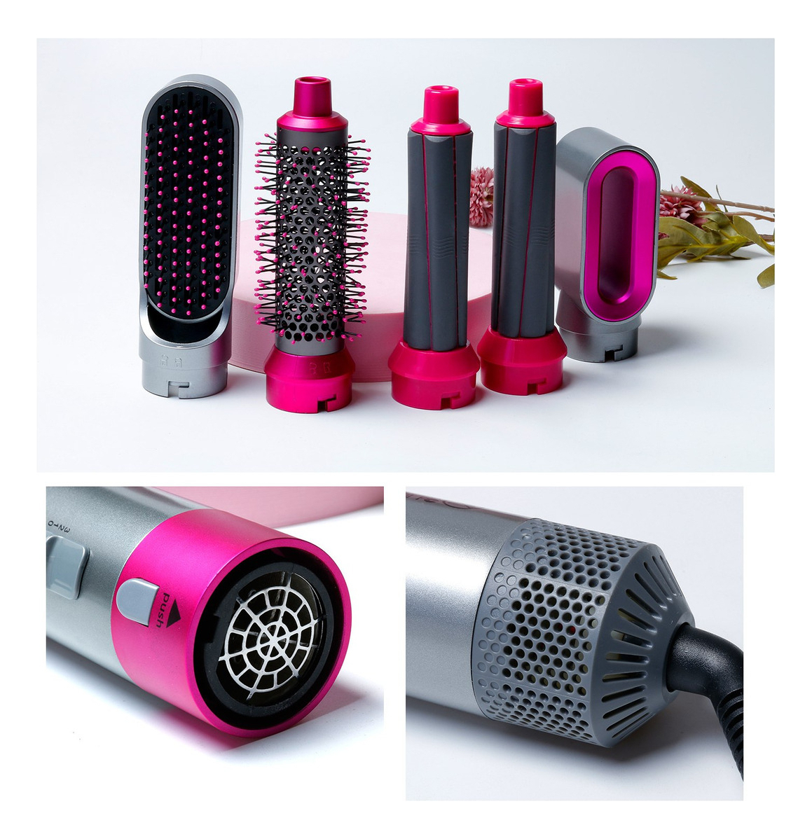 Portátil Profissional Alisar Secador Cabelo Escova Ondular - Imagem 7
