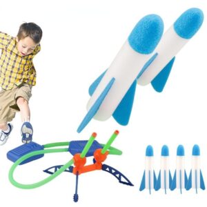 Lançador De Foguetes Voador Duplo Brinquedo Infantil Espuma