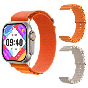 Smartwatch Hk8 Ultra Nfc Com 2 Pulseiras Extras