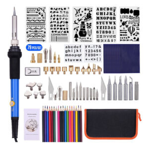 Kit De Ferramentas De Queima De Madeira 79 Peças Caneta Piro