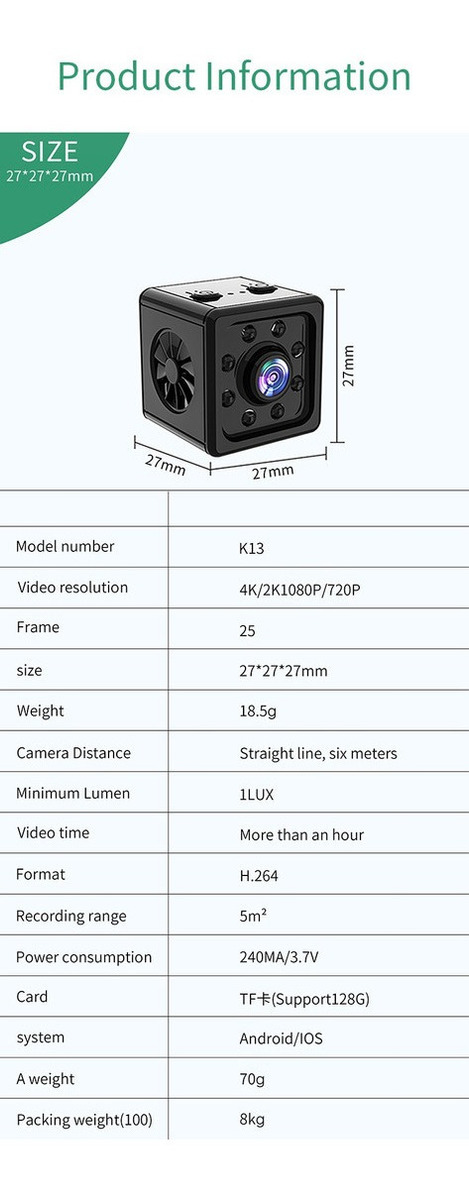 2pcs Câmera Vigilância Hd 4k Smart Wifi Mini Edição Noturna - Imagem 10