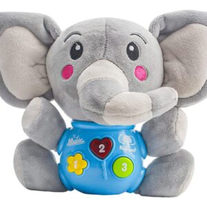 Elefante De Pelúcia Infantil Ilumina Brinquedo De Música Edu