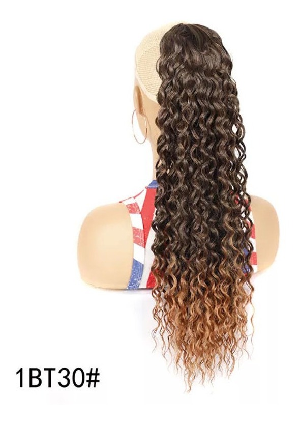 3pcs Rabo De Cavalo Peruca Natural Cabelos Humano Encaracola - Imagem 6