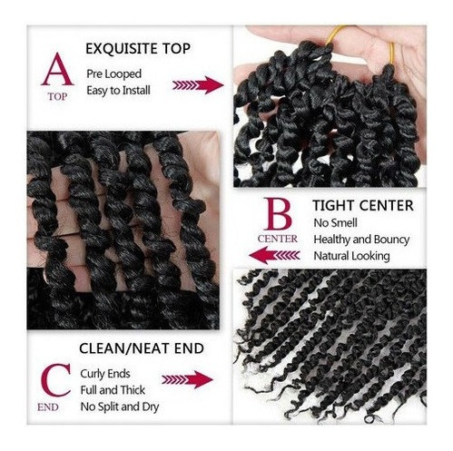 Aplique Cabelo Com Cachos Em Crochê De Ondas De Agua 3 Pcs - Imagem 4
