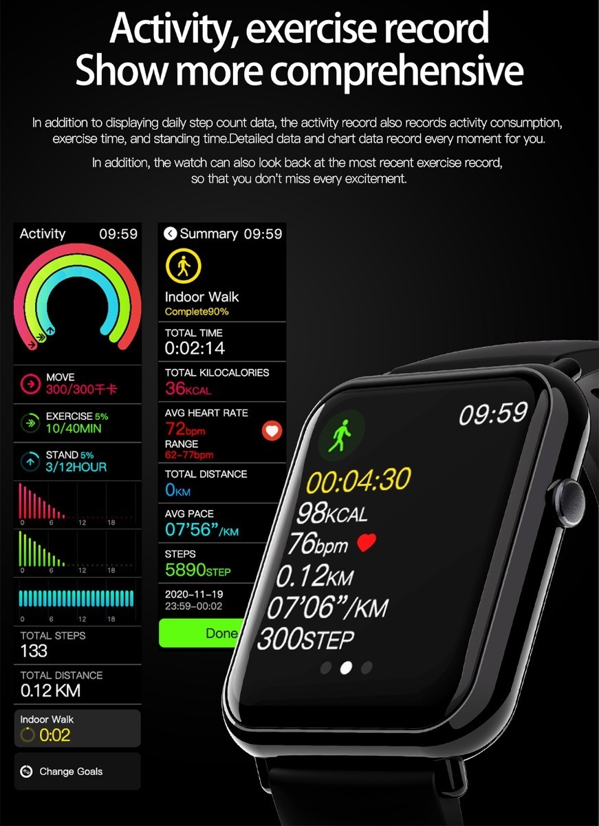 Para Huawei Xiaomi Ladies Bluetooth Sports Smart Watch Ip68 - Imagem 28