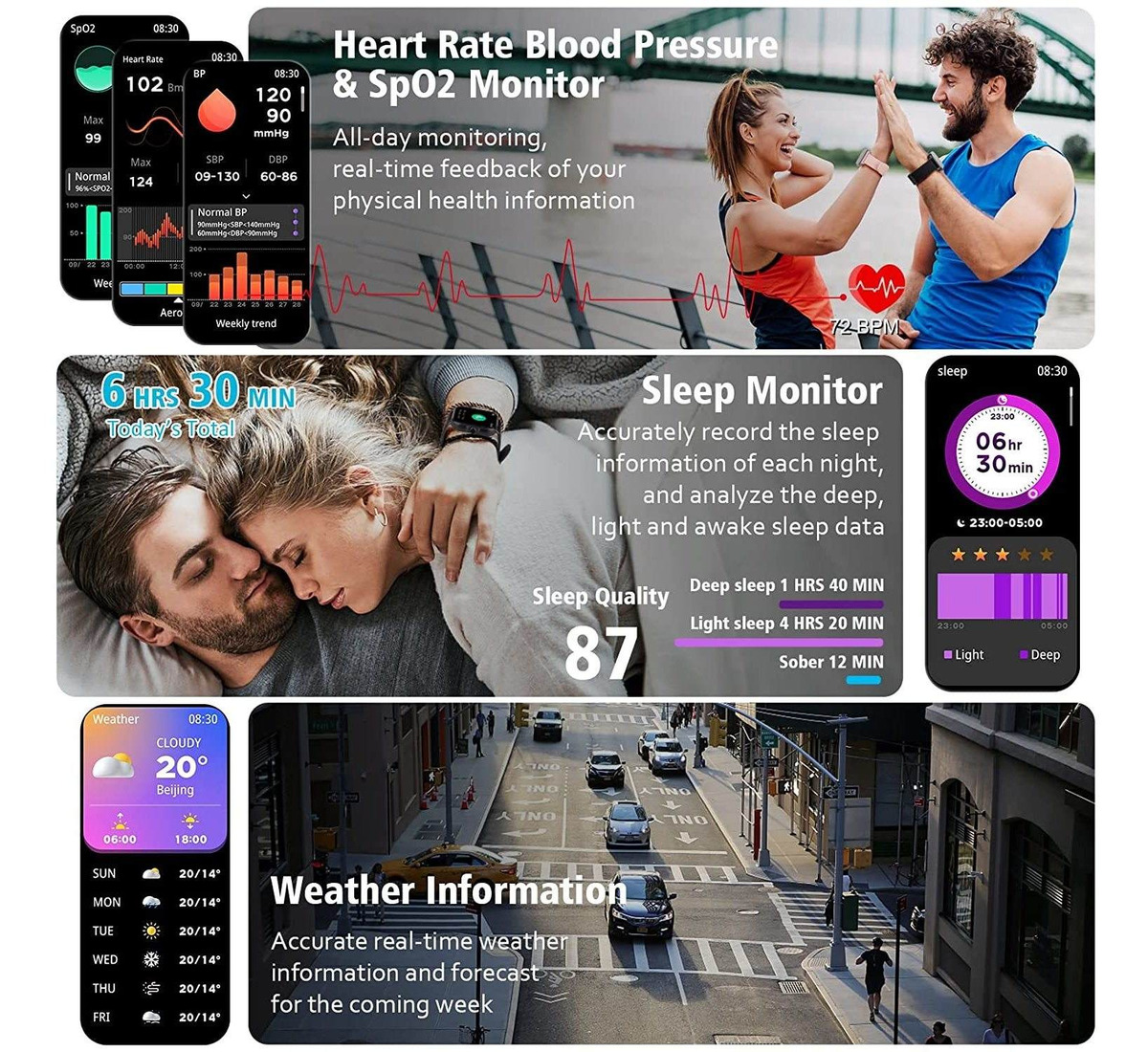 Smartwatch Relógio Fitness Para Android Ios Telefon - Imagem 2
