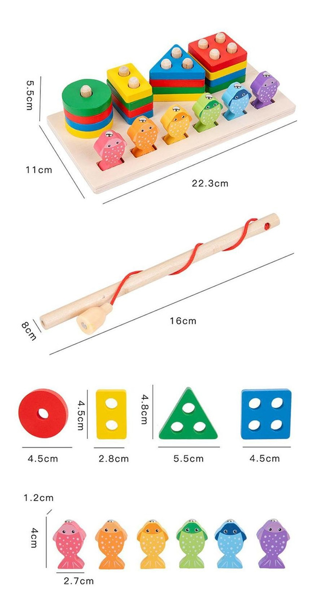Conjunto De De Pesca Montessoriana Educativo Compatível Com - Imagem 9