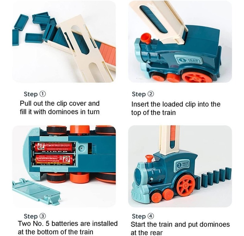 Dominó Brinquedo Trem Elétrico Presente Infantil - Imagem 9