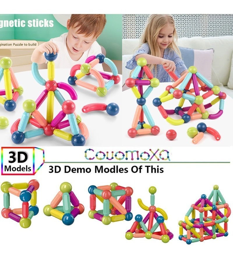 Blocos De Construção Magnéticos Para Meninos E Meninas, Brin - Imagem 8