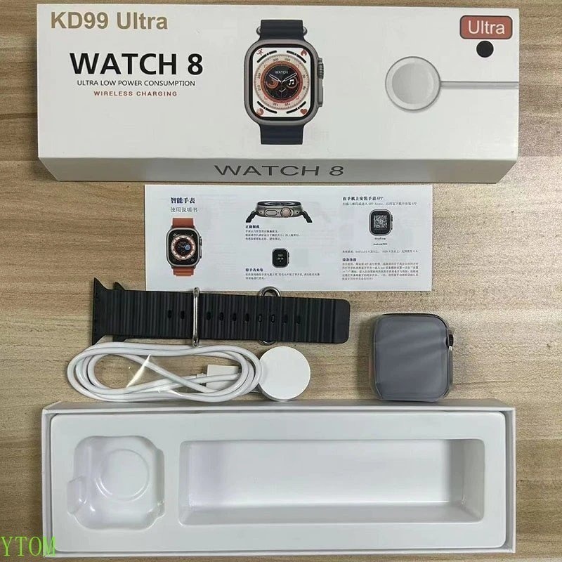 2 Peças De Relógio Kd99 Ultra Smart Série 8 Smartwatch Bt Ca - Imagem 8