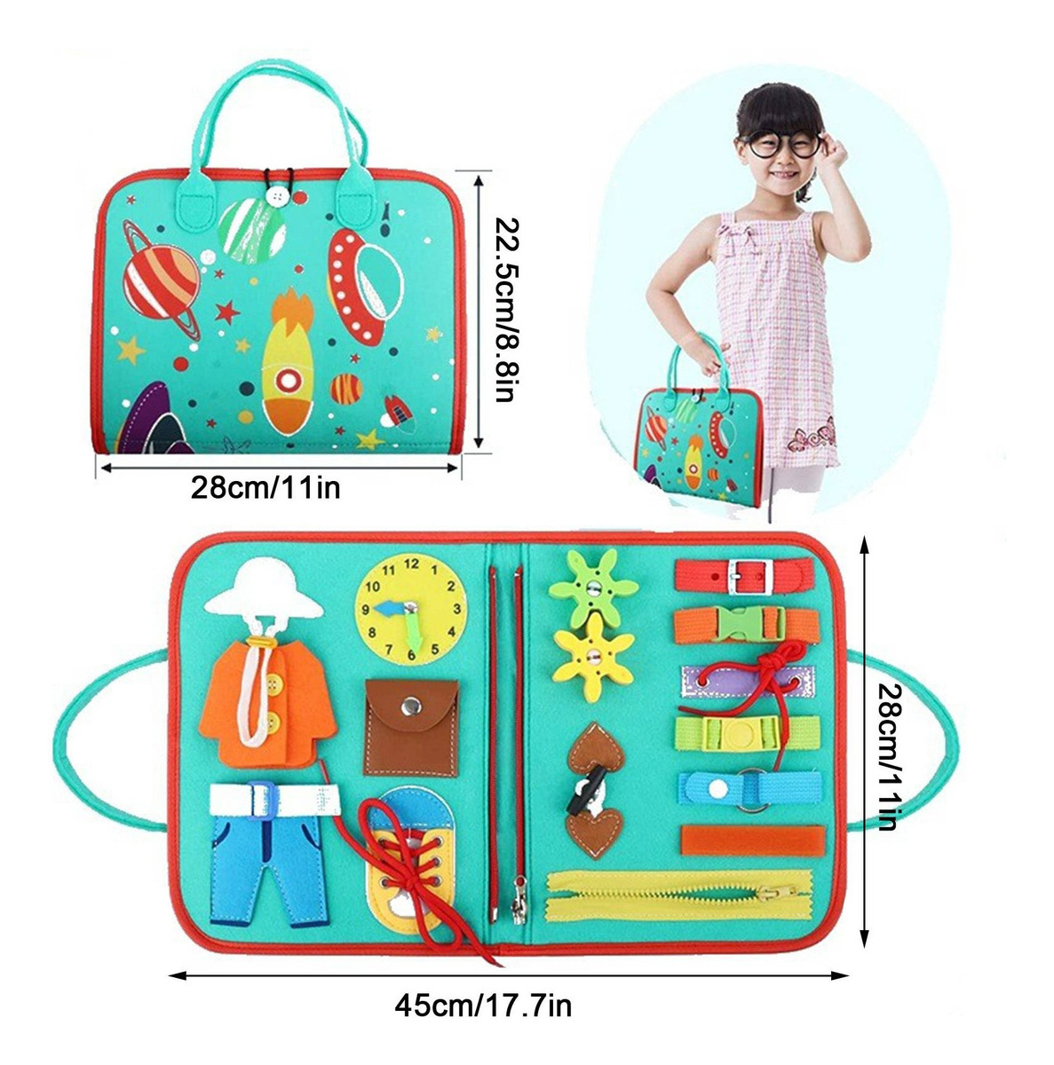 Com Fivelas, Atividades Para Crianças Pequenas Para Viagens, - Imagem 7