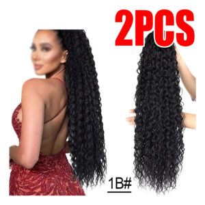 2pcs Afro Cacheada 60cm Peruca Fibra Crespa Cabelo Peruca Pe