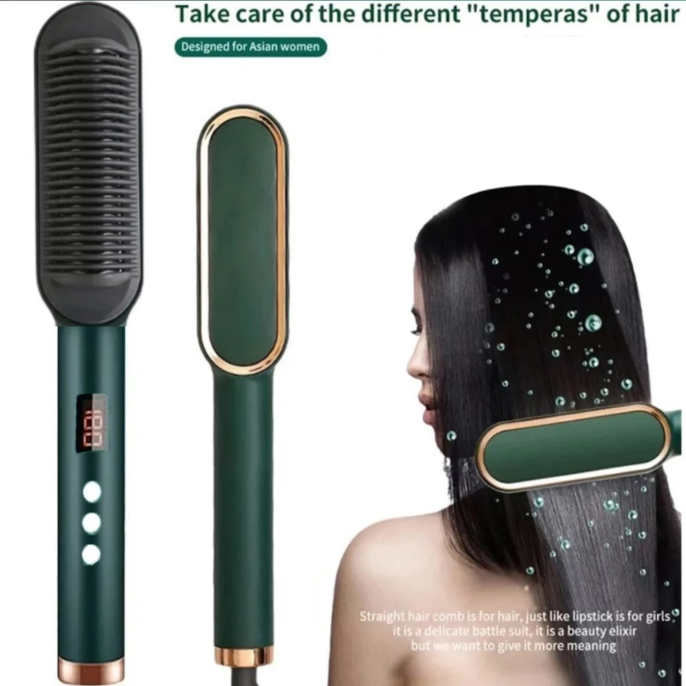 Básica Elegante Chapinha De Cabelo Escova Ânion Cabelo 2em1 - Imagem 4