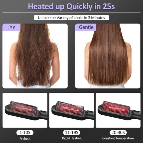 2022novo 3 Em 1 Escova Alisadora De Cabelo Elétrico Cerâmico - Imagem 4
