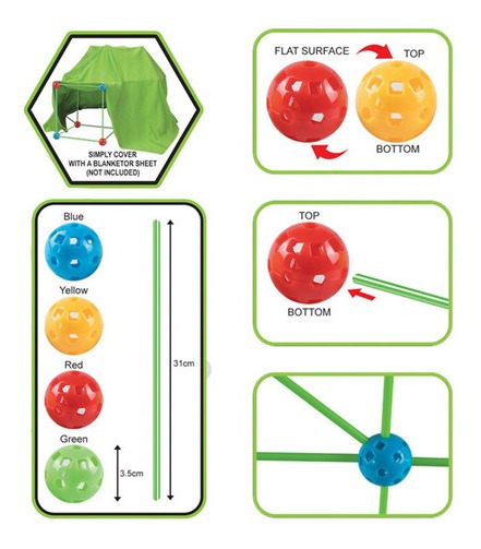 Conjunto De Construção De Barraca Infantil 155pcs Diy - Imagem 3