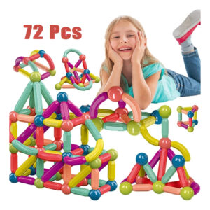 Magnetic Stick Building Blocks Jogo Ímãs Conjunto Infa 72pcs