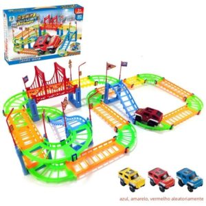 Pista Carrinhos De Brinquedo Infantil Colorido Carro Corrida
