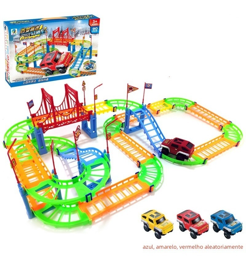 Pista Carrinhos De Brinquedo Infantil Colorido Carro Corrida