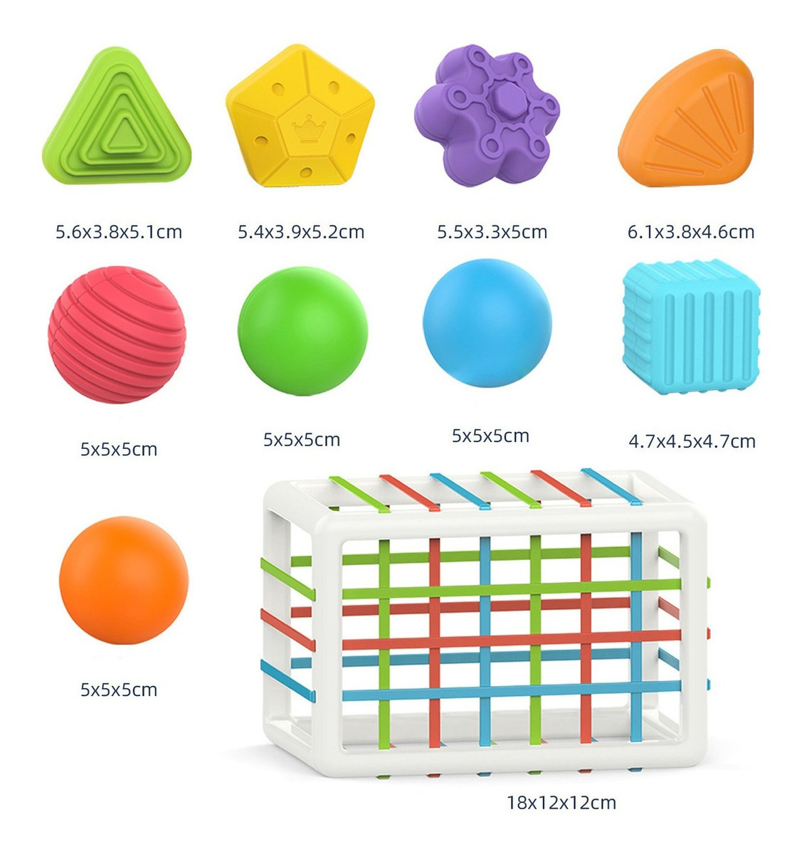 Cubo Sensorial De Habilidades Motoras Montessori Toy Brinque - Imagem 3