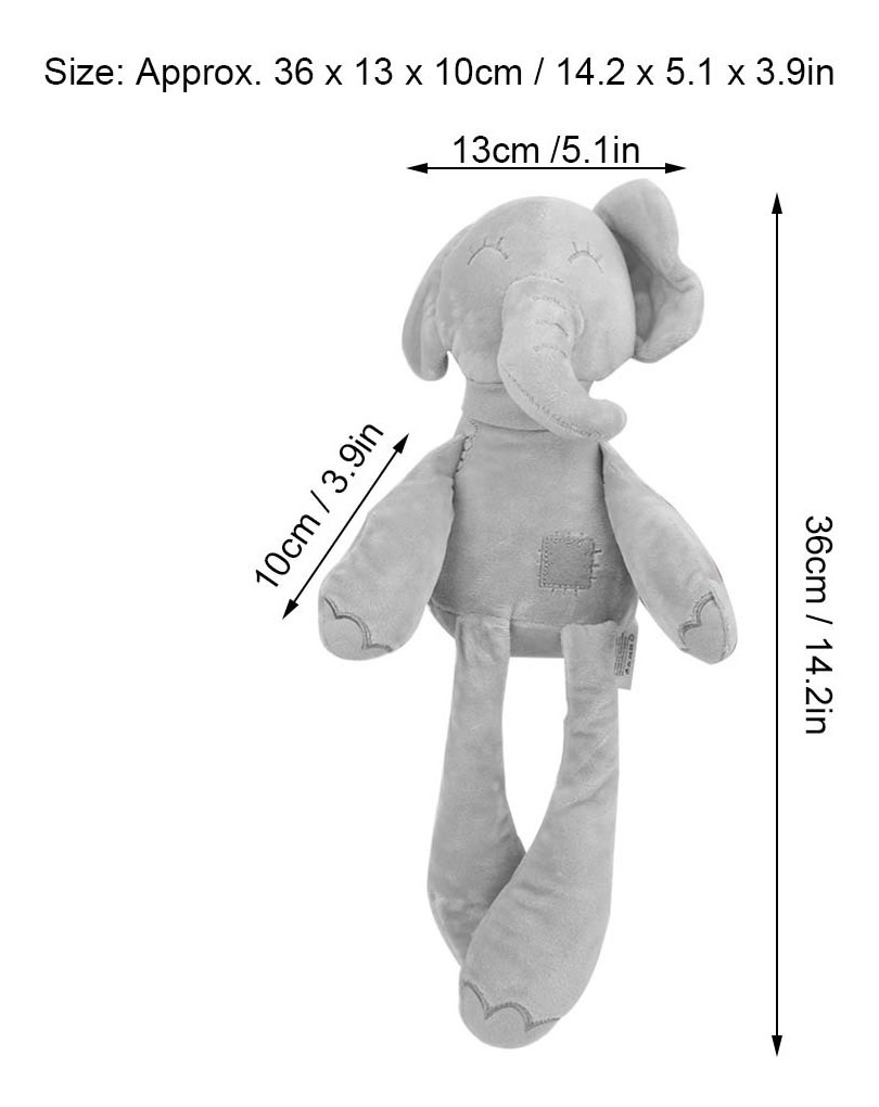 Almofada De Dormir Infantil Comfort Plush Toy Elephant Baby - Imagem 5
