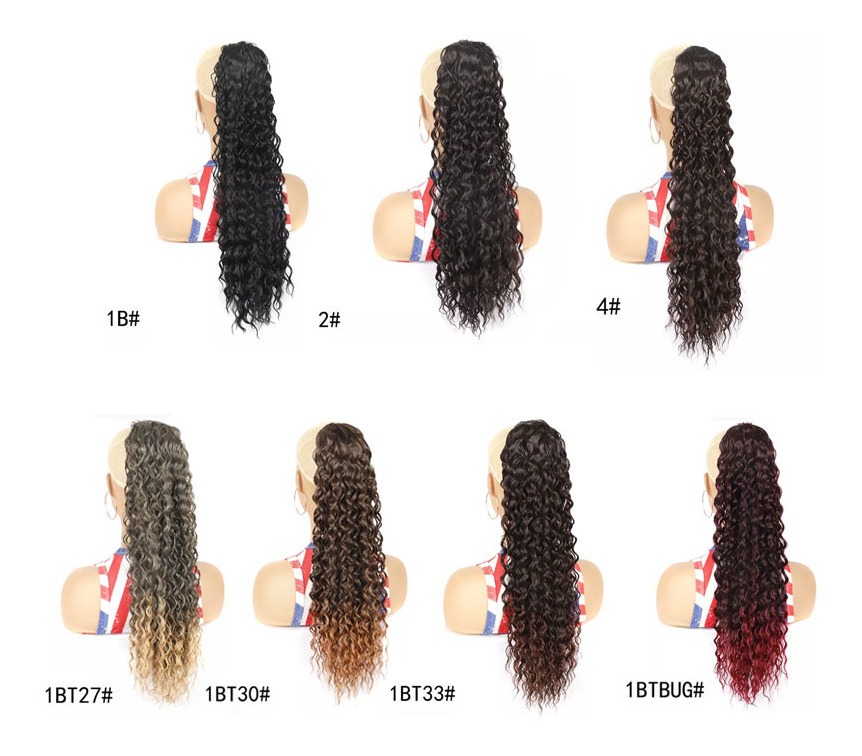 Peruca De Cabelo Sintético Natural Com Onda De Água De 60cm - Imagem 2