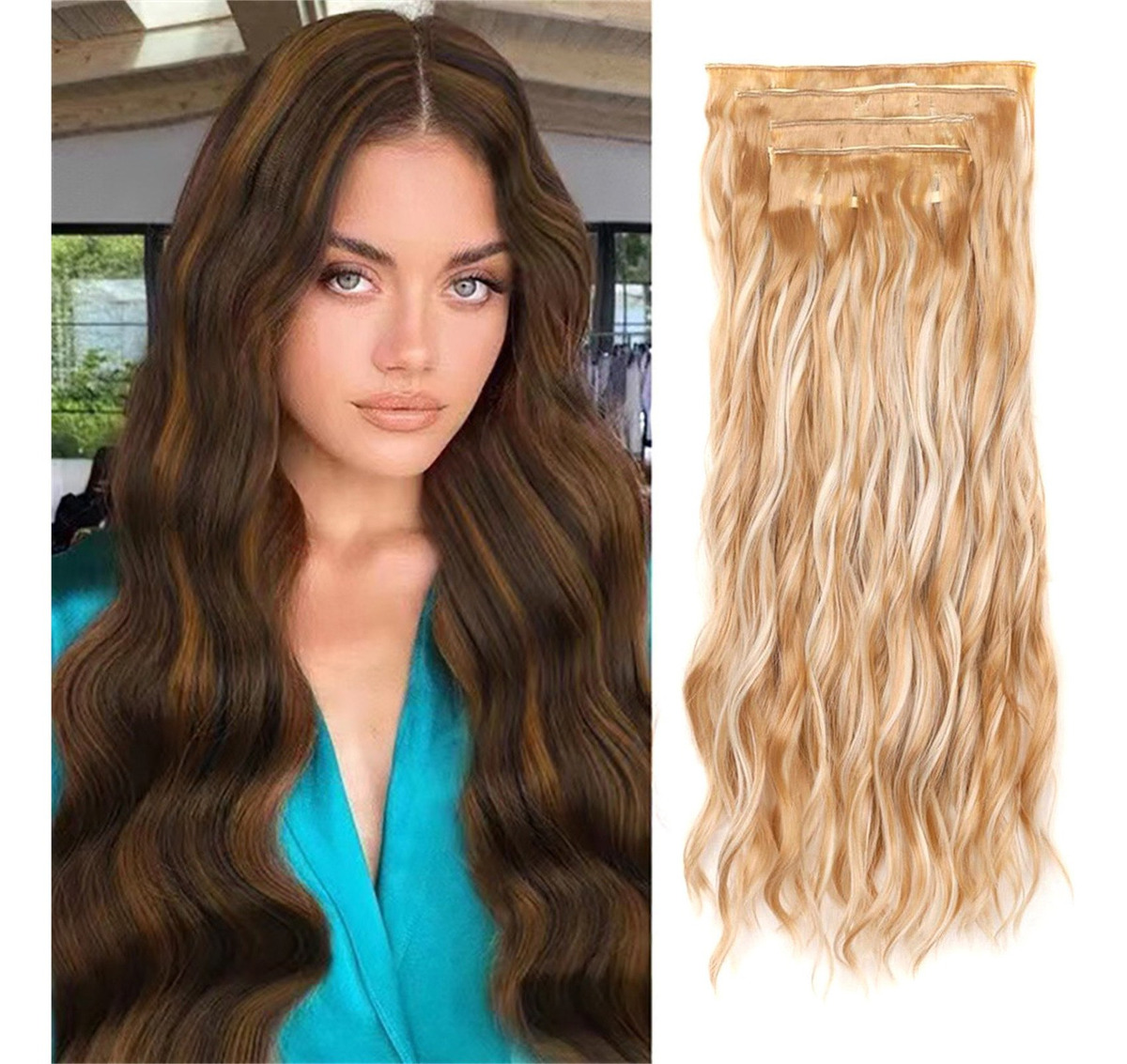 Peruca Feminina, Cabelo Comprido Encaracolado, Ondulado De Á - Imagem 39