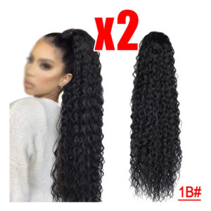 2pcs 60cm Curvado Rabo Peruca Fibra Longa Peruca Encaracolad