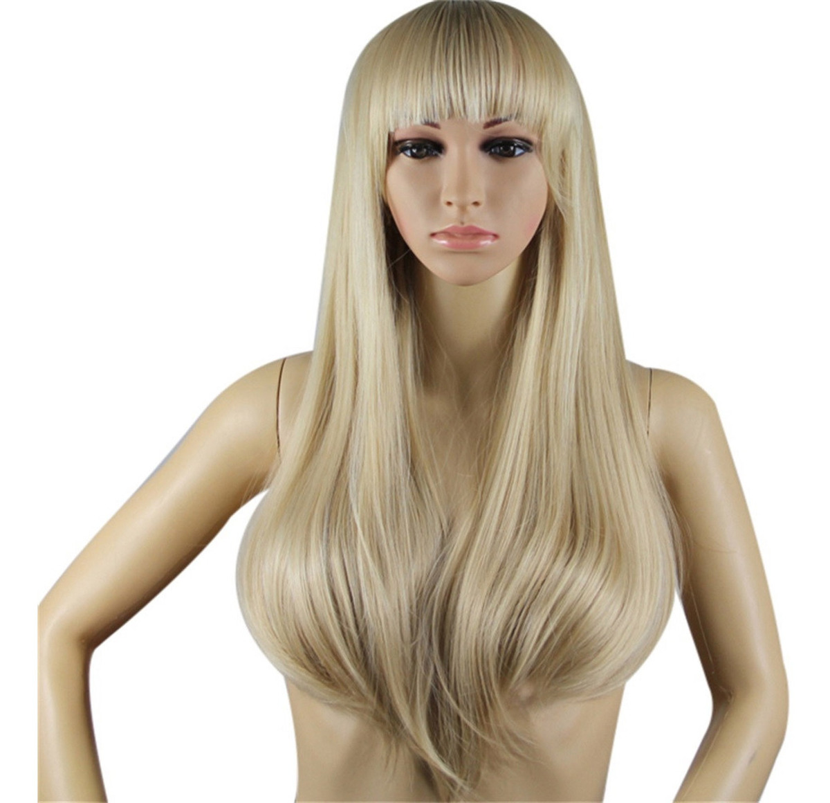 Peruca Frontal Feminina, Loira, Longa, Ondulada, Peruca Comp - Imagem 2