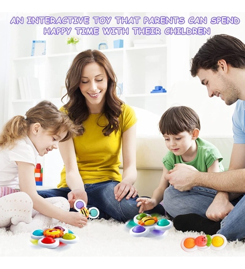 3 Peças De Brinquedos Giratórios Com Ventosa, Brinquedos Edu - Imagem 9