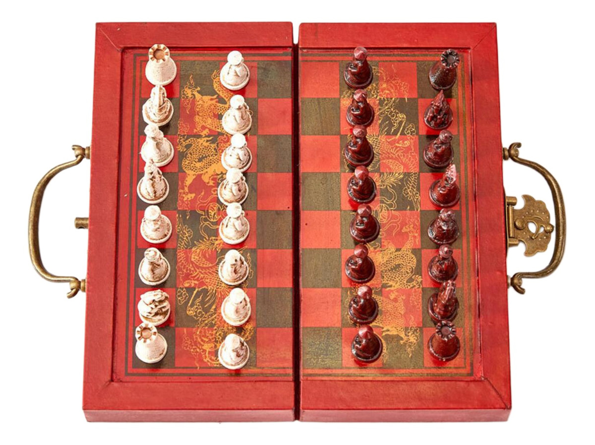Viagens Xadrez Conjunto Brasil Figuras Antigas Chessman - Imagem 5
