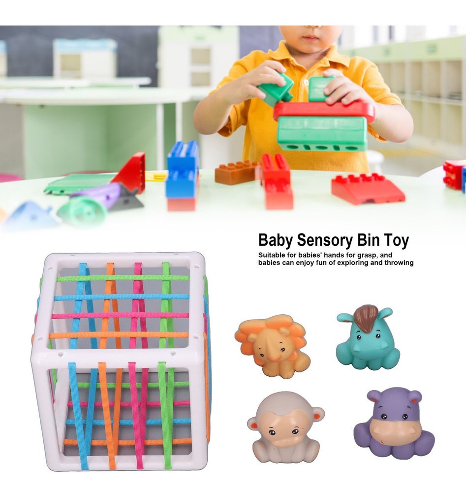 Caixa Sensorial Infantil Brinquedo De Seleção De Forma De Be - Imagem 9