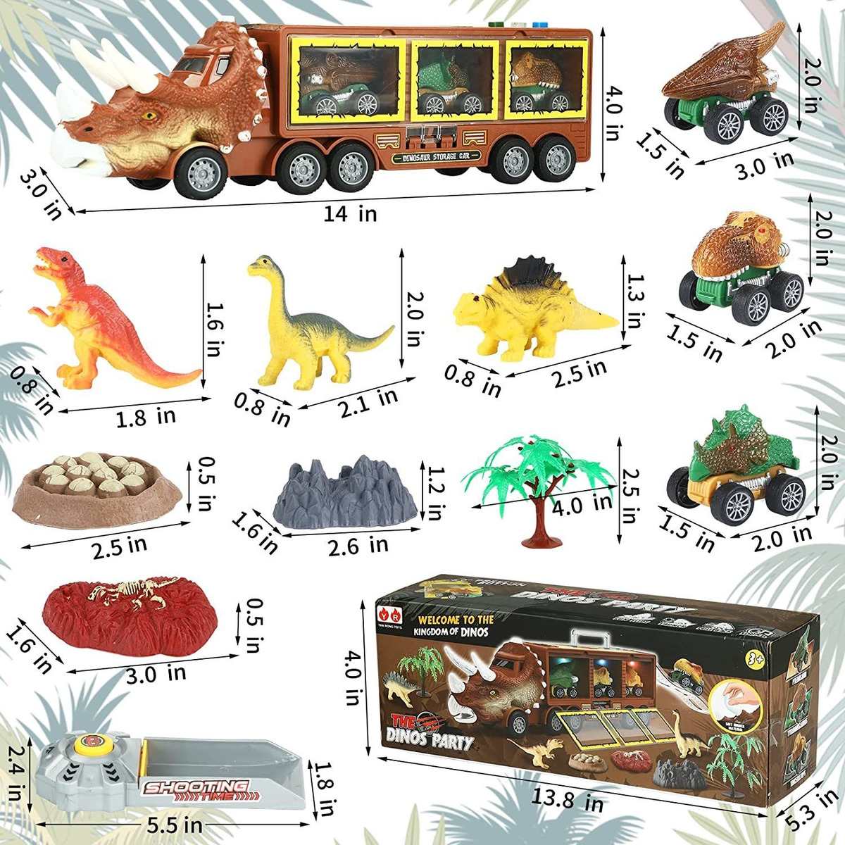 Caminhão De Brinquedo Do Dinossauro Dos Miúdos Com Luzes E S - Imagem 13