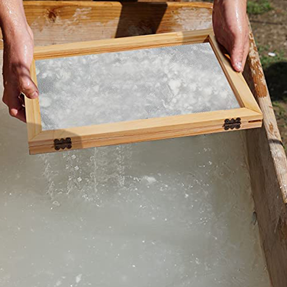 Kit De Tela Para Fabricação De Moldes De Papel De Madeira De - Imagem 7