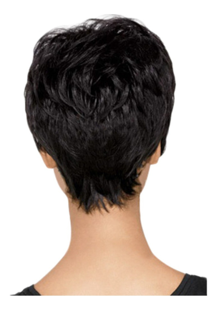 Peruca Sintética Fofa Cabelo Curto Levemente Encaracolado Re - Imagem 3