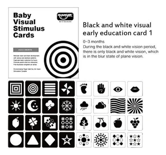 Lazhu Cartão De Treinamento Visual De Cor Preto E Branco - Imagem 5