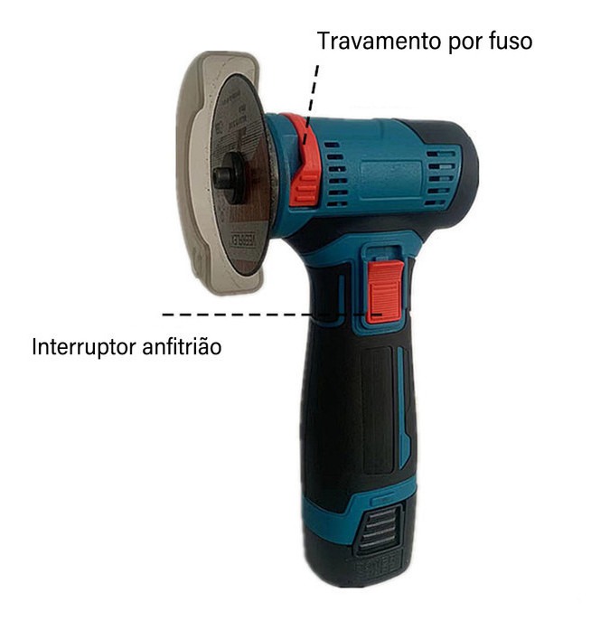 Rebarbadora Elétrica Angular+2 Disco De Corte+2 Bateria - Imagem 5
