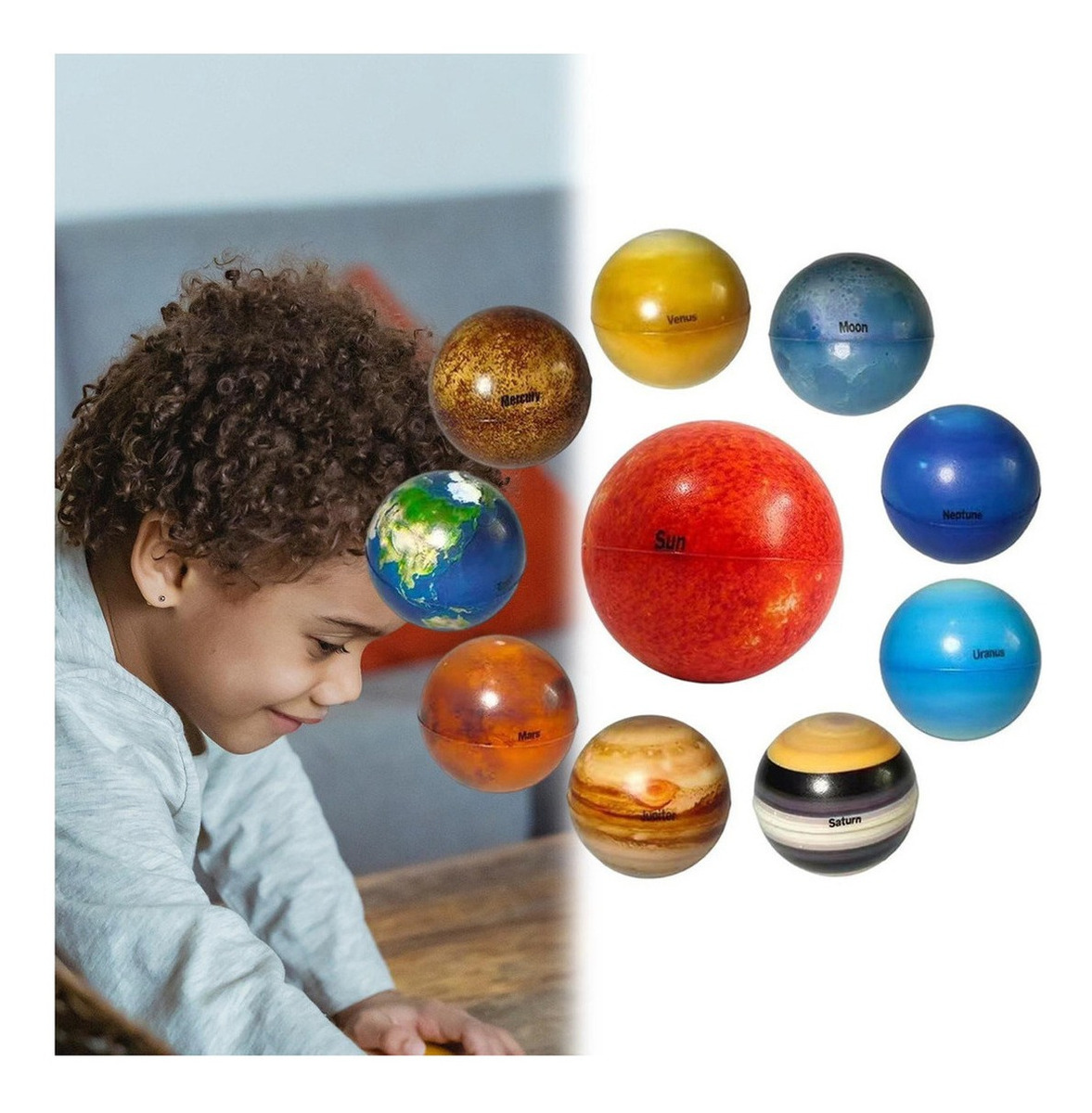 Lazhu 10 Peças De Bolas De Planeta Do Sistema Solar, Modelo - Imagem 6