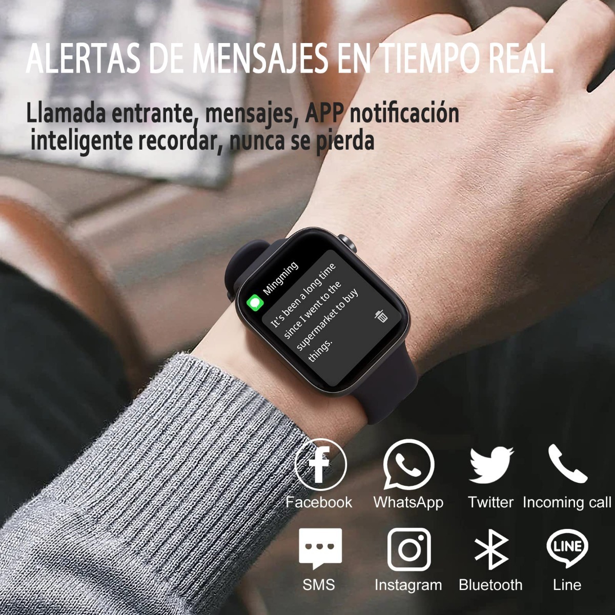 Smartwatch Impermeável Com Bluetooth Rosa Sobre Cinta Preta - Imagem 23