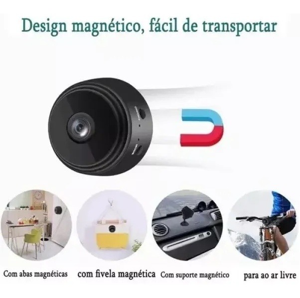 Câmera Espiã Sem Fio C/ Som E Visão Noturna Escutaweqeq - Imagem 5