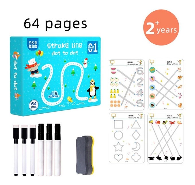 Conjunto De Cadernos Reutilizáveis Para Crianças Montessori