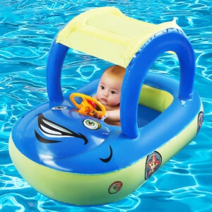 Bóia De Piscina Inflável Para Bebês Com Dossel, Natação Em F