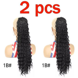 2set Peruca Natural Cabelos Humanos Rabo De Cavalo 60cm