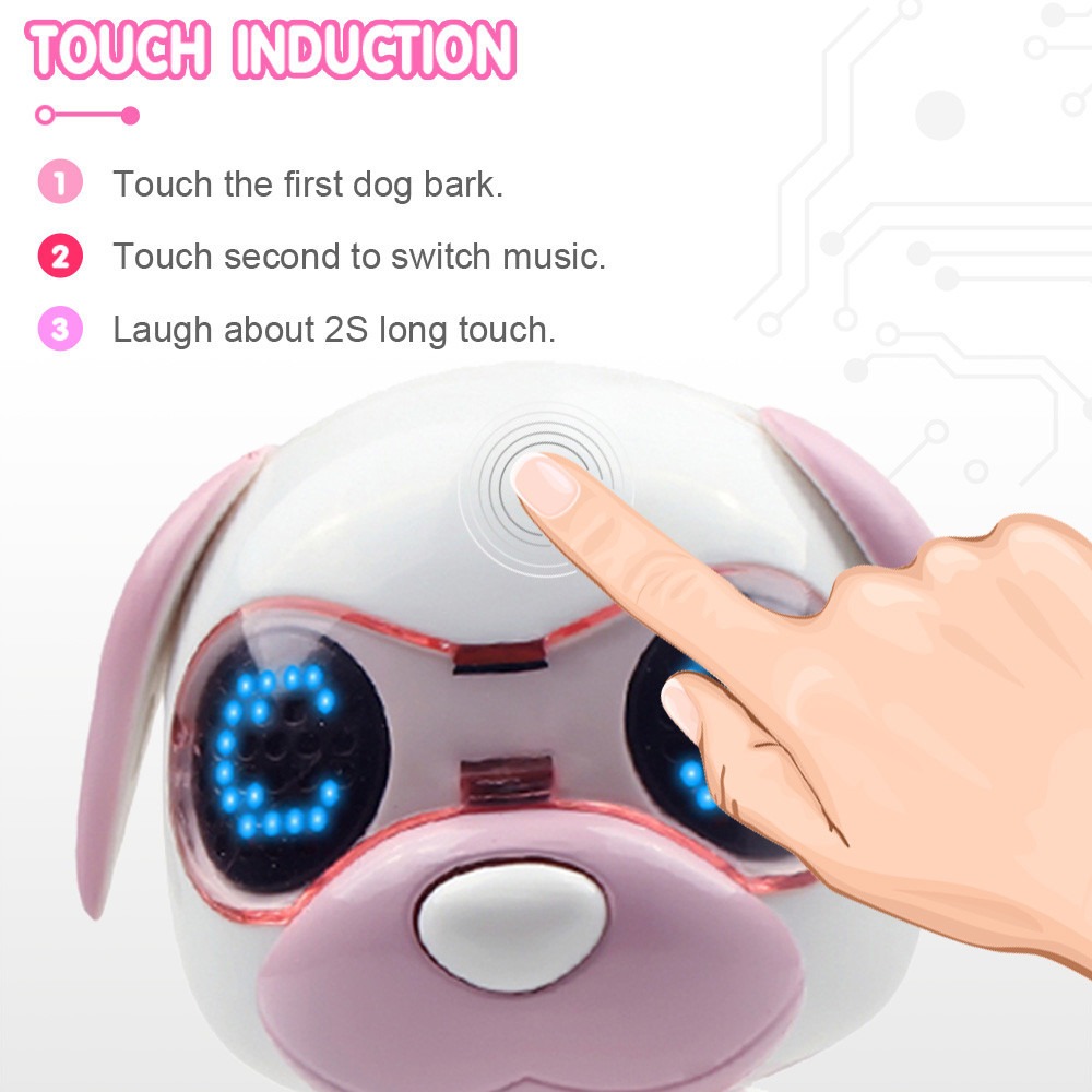 V Interativo Inteligente Filhote Robótico Cão Led Olhos Som - Imagem 11