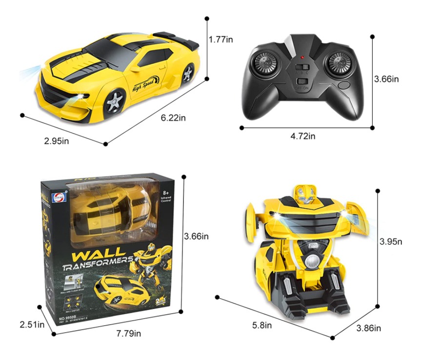 Controle Remoto De Escalada De Parede Car Transform Robot - Imagem 6