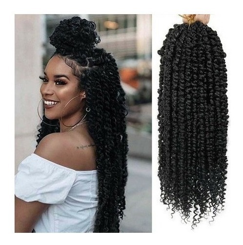 Aplique Cabelo Com Cachos Em Crochê De Ondas De Agua 3 Pcs