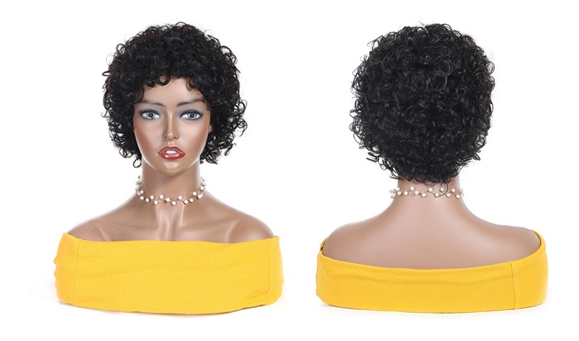 Peruca Afro Preta Natural Encaracolada Feminina