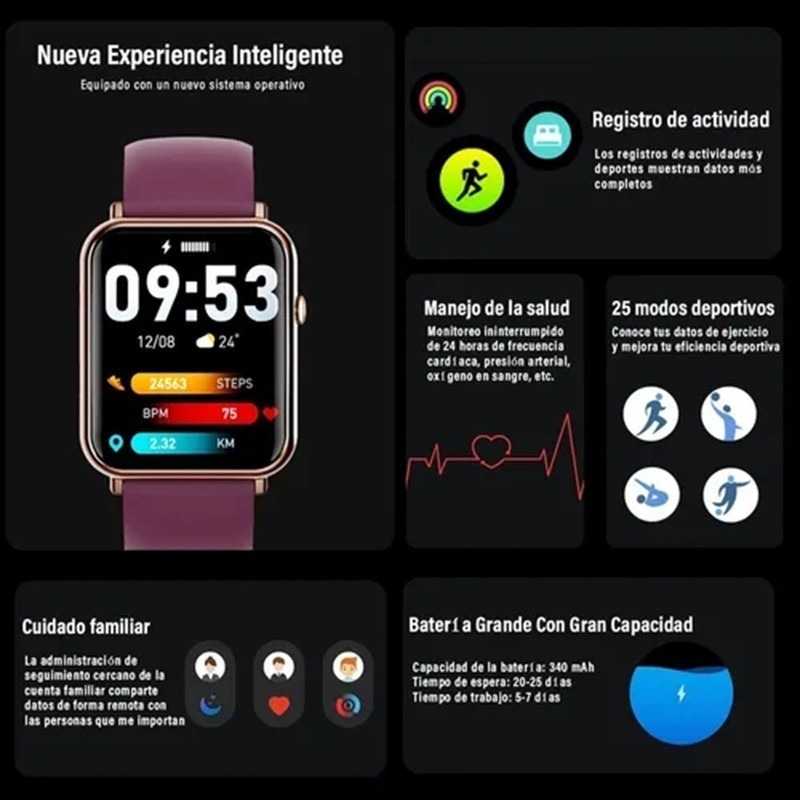 Reloj Inteligente Deportivo Para Mujer Q19 Pro Para Xiaomi H - Imagem 6