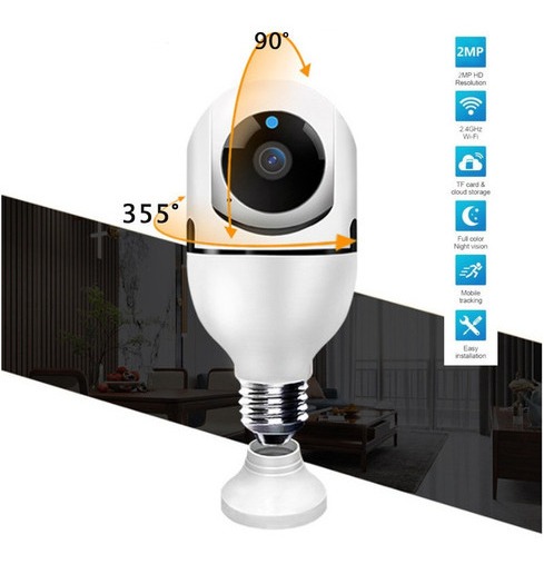 Câmera Lampada Espia Câmera Intelbras Câmera Wifi Externa - Imagem 10